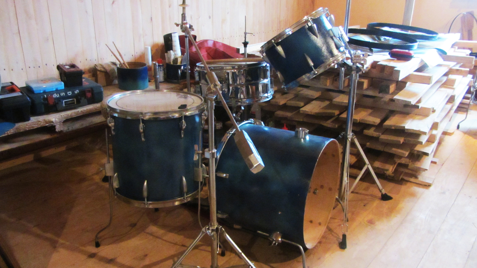 Drums for rehearsals from what was lying around idle. - My, Drums, Drums, With your own hands, Drum kit, Amati, , Longpost