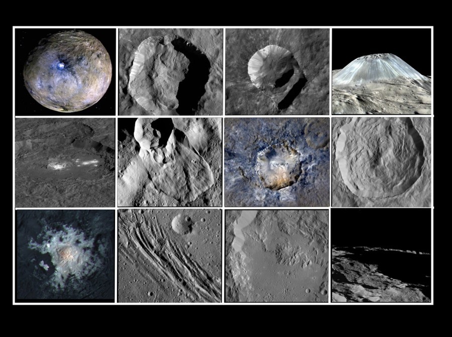 The main geological attractions of Ceres - Space, Geology, Ceres, Collage, , , , , Longpost