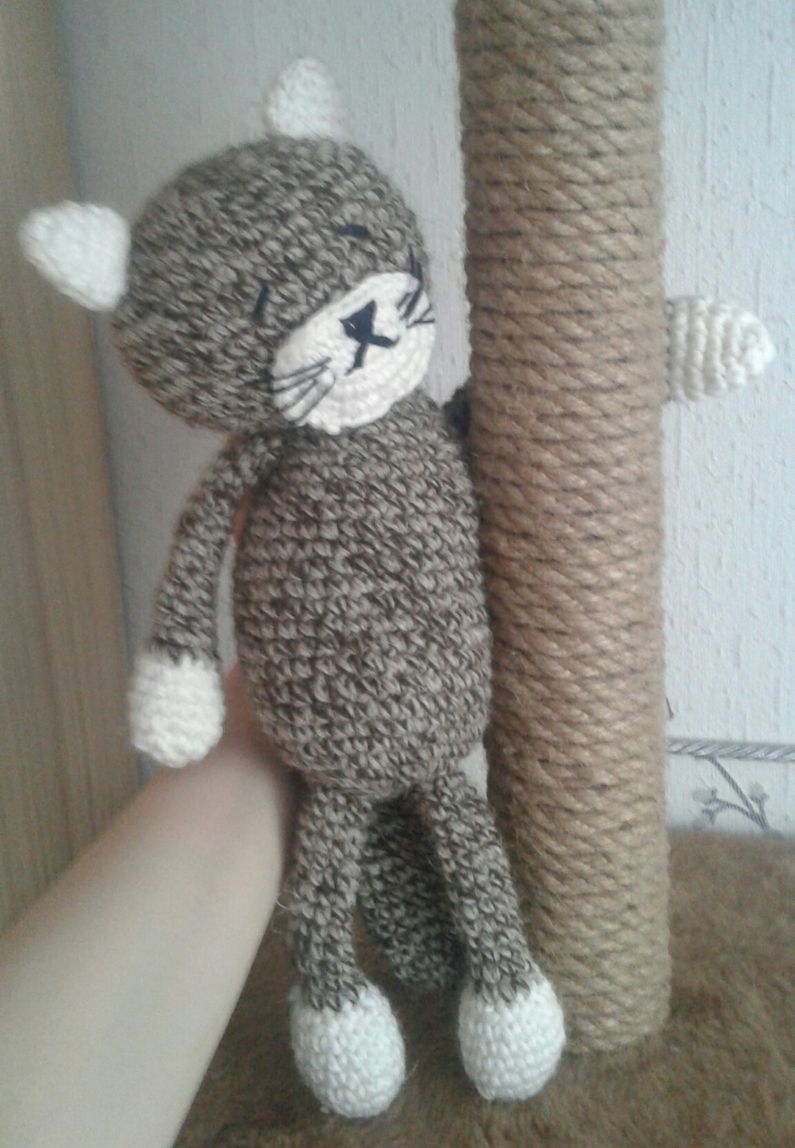 Cat Harold - My, Amigurumi, Knitted toys, Crochet, cat, Catomafia, Harold hiding pain, Longpost