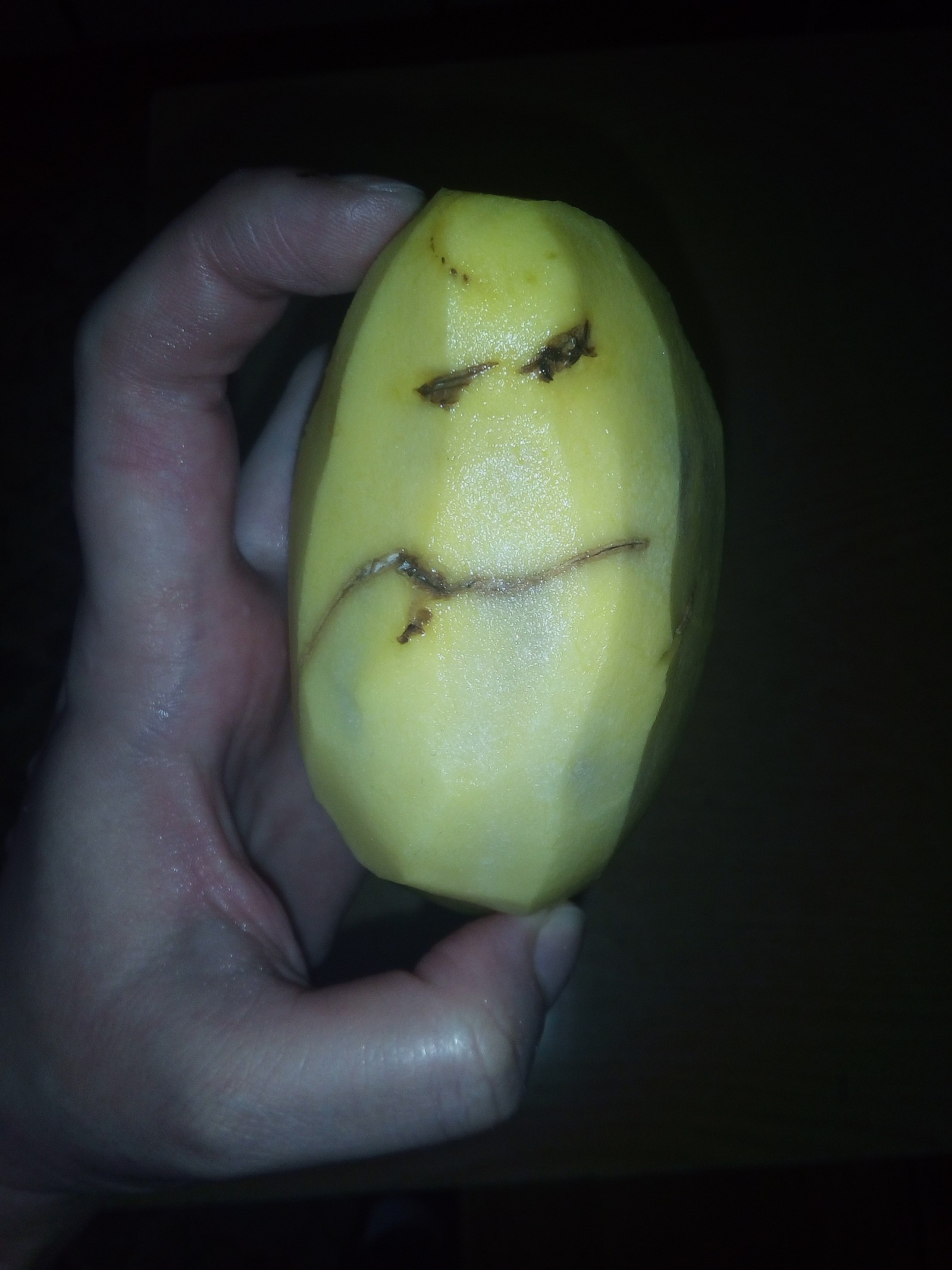 The night is dark... - My, Potato, Evil