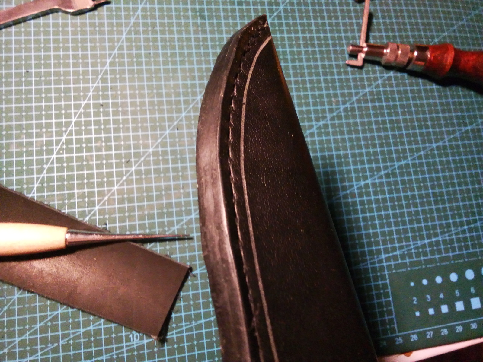 Sheath for a colleague - My, Sheath, Handmade, Leather, Leather craft, Leather, Longpost