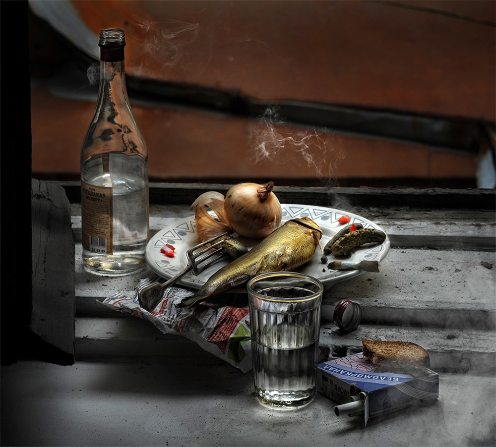 Nikolay Lyapin. - Still life, Vodka, Food, Longpost, A selection, Dinner, Alcohol