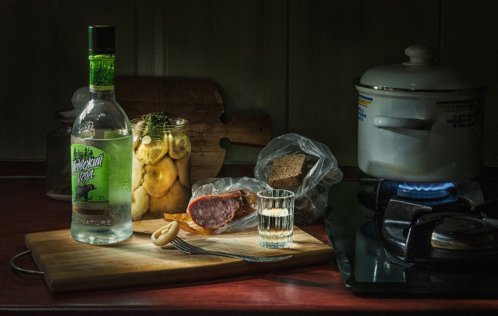 Nikolay Lyapin. - Still life, Vodka, Food, Longpost, A selection, Dinner, Alcohol