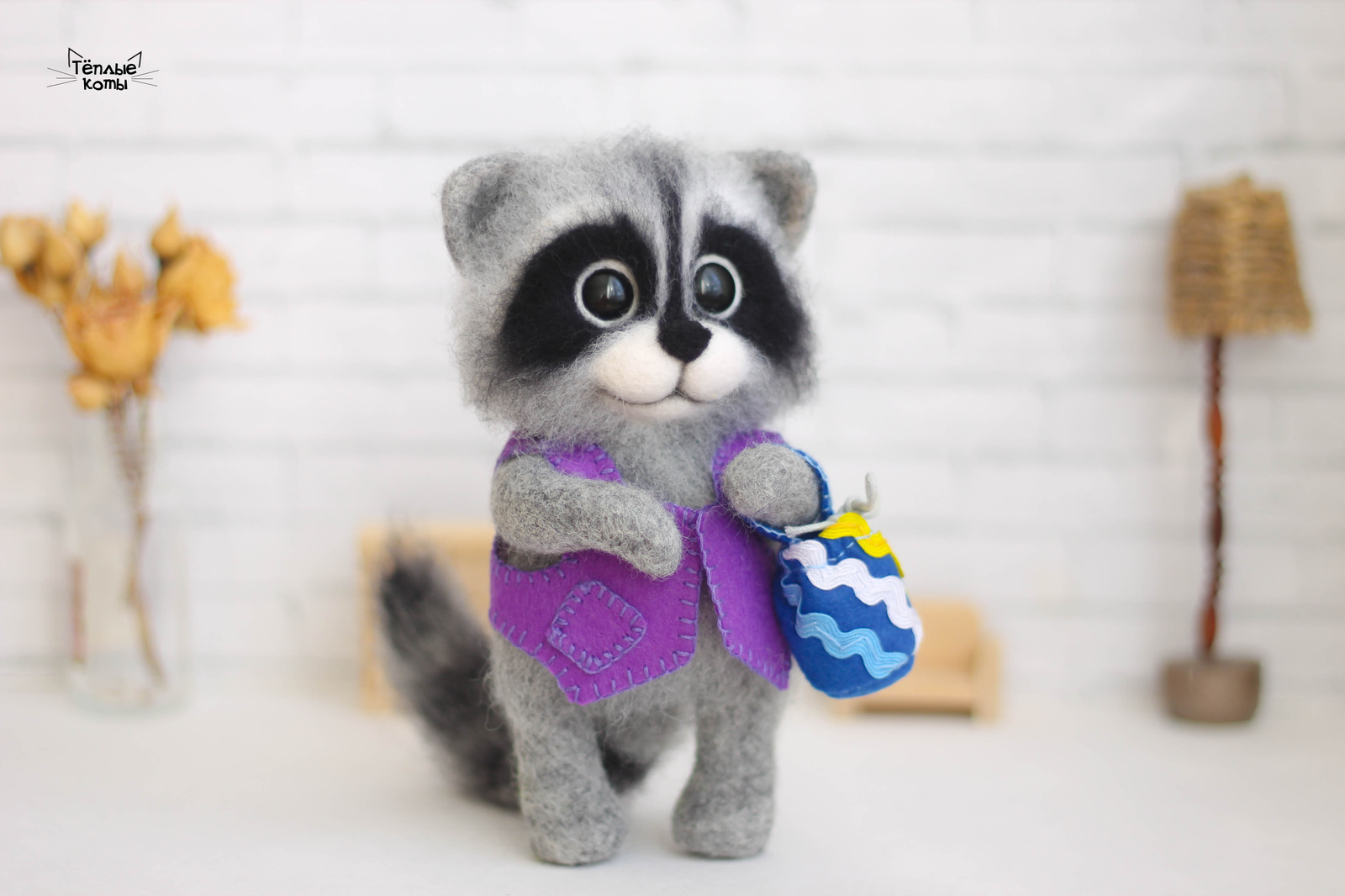 Raccoon - My, Wallow, Dry felting, Raccoon, Creation, Needlework, Needlework without process, Author's toy, Art, Longpost