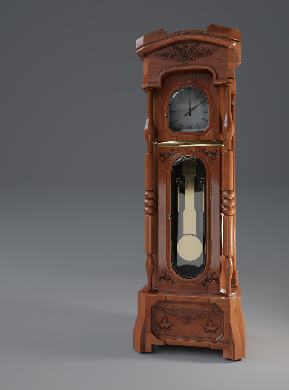 grandfather clock - My, Blender, 3D, 3D modeling, Longpost