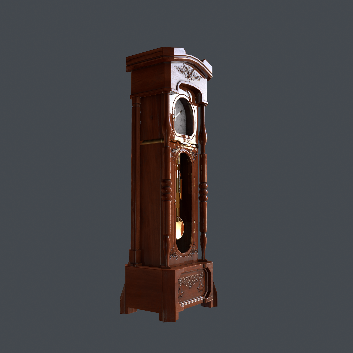 grandfather clock - My, Blender, 3D, 3D modeling, Longpost