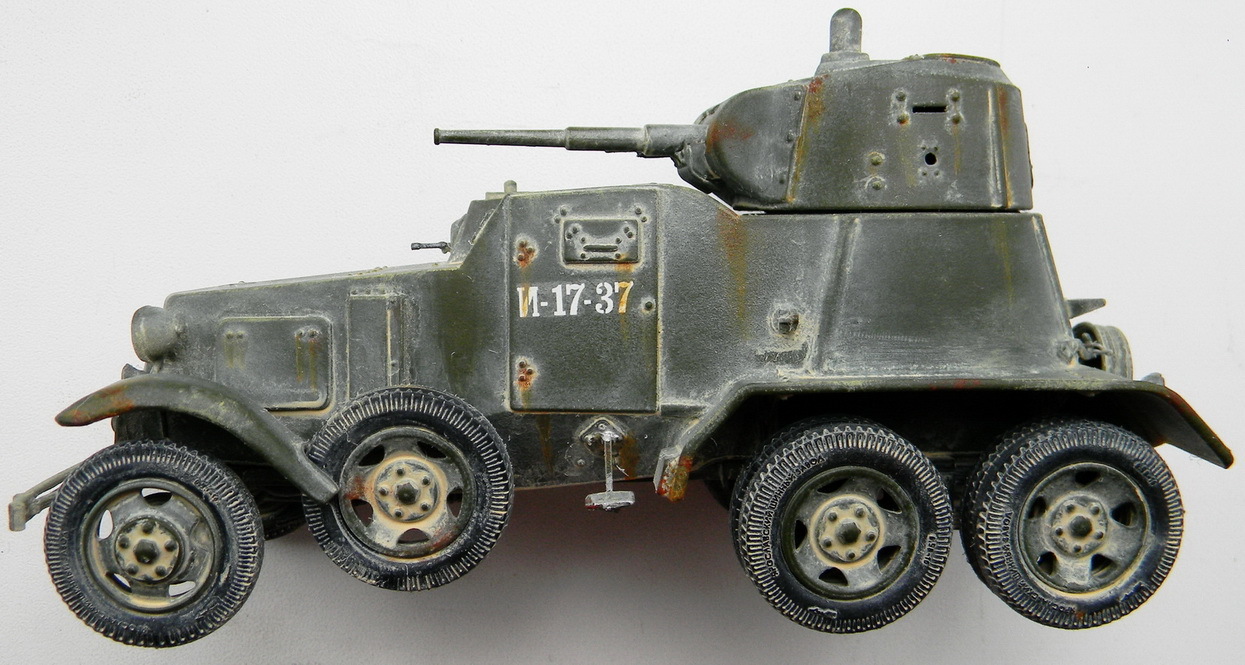 Model of the armored car BA-10. Scale 1:35. - My, Models, Star, BA-10, Armored car, Longpost