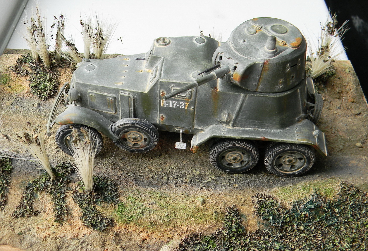 Model of the armored car BA-10. Scale 1:35. - My, Models, Star, BA-10, Armored car, Longpost