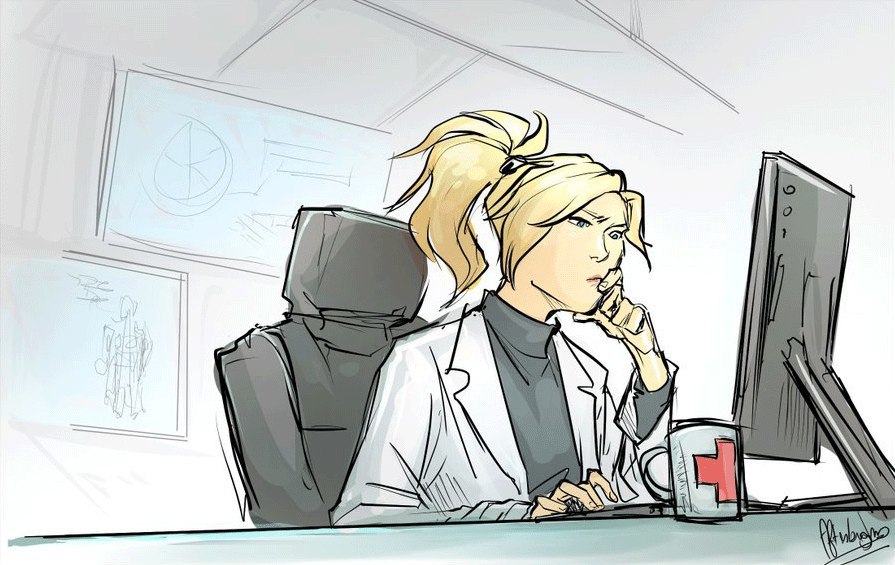 Rivalry - Overwatch, Comics, Mercy, Moira, Longpost