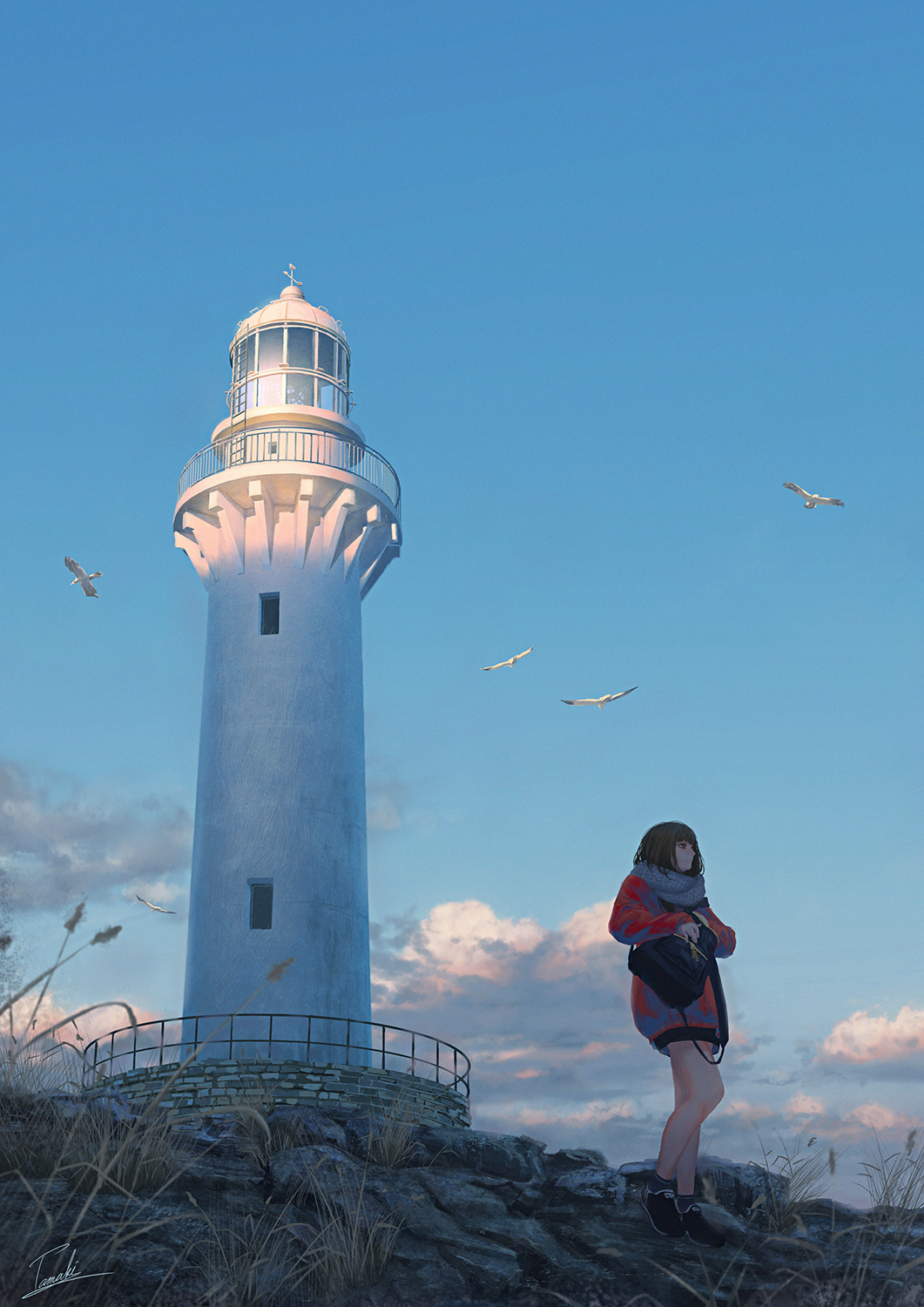 Lighthouse - Art, Drawing, Original art, Pixiv