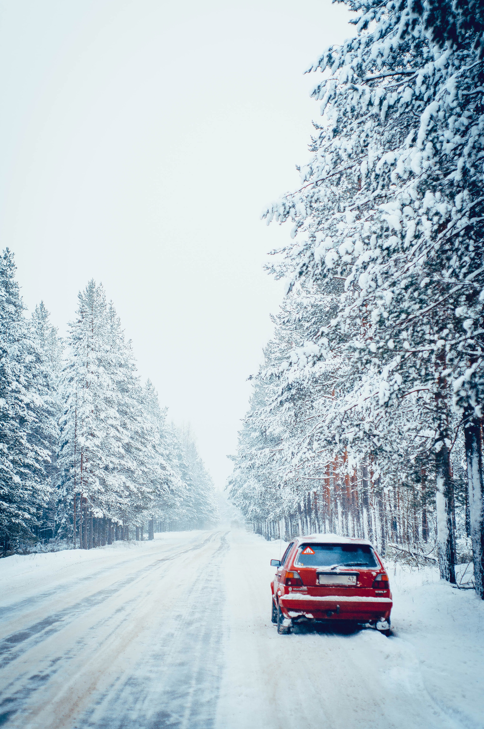 Primorskoye Highway, Gulf of Finland. - My, The Gulf of Finland, Primorskoye Shosse, Road, Snow, Winter, Volkswagen Golf II, Leningrad region, Snowfall, Longpost