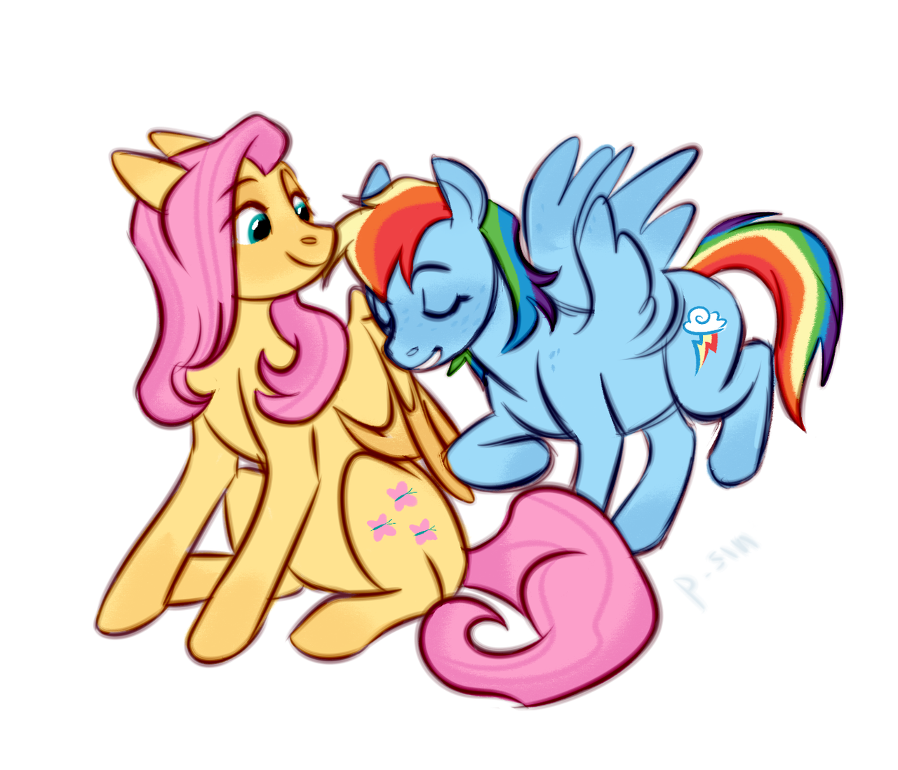 Fluttershy and Dash by APILSINYCH - My Little Pony, Fluttershy, Rainbow Dash, MLP Lesbian