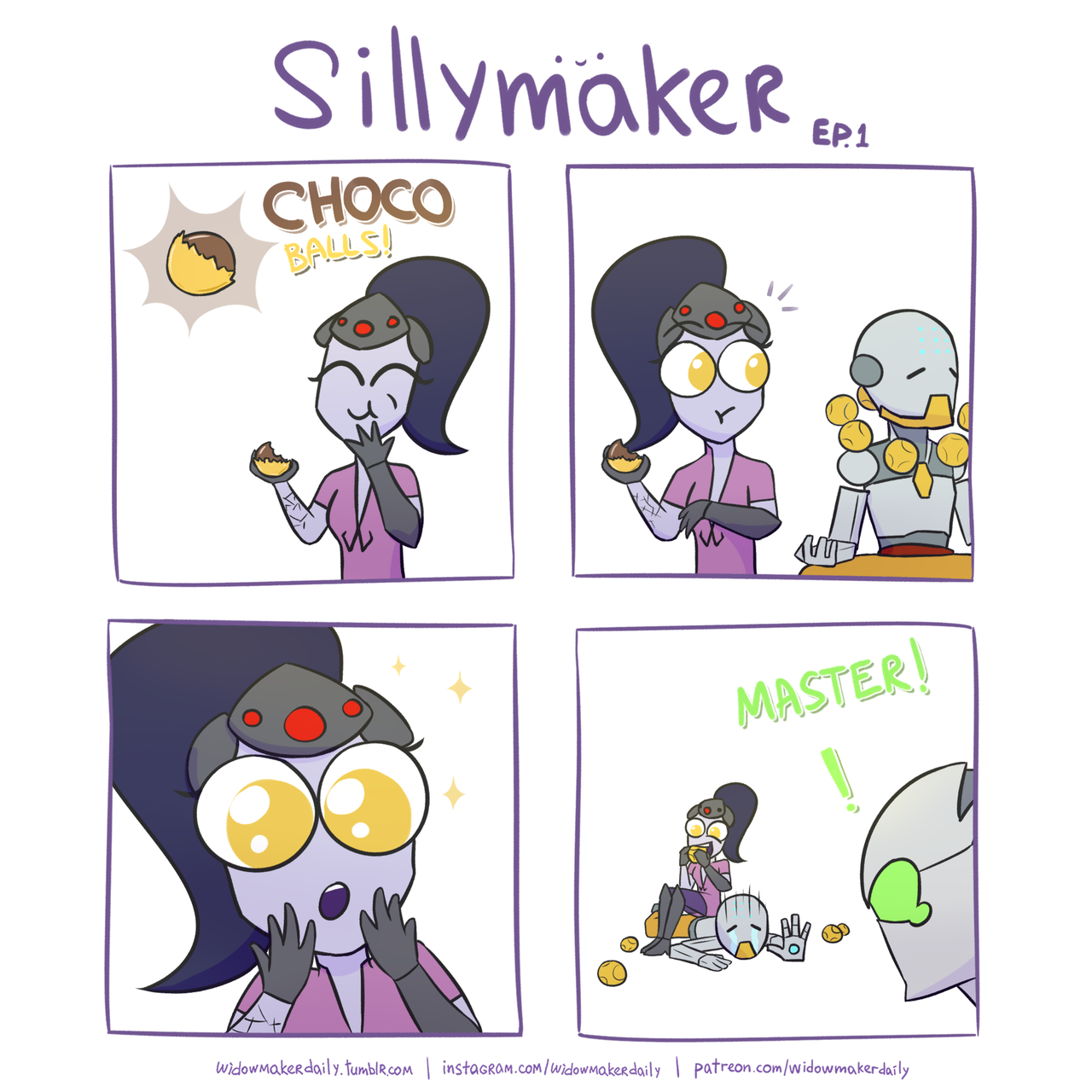 Sillymaker ep. 1 - Zenyatta, Genji, Widowmaker, Widowmakerdaily, Comics, Overwatch