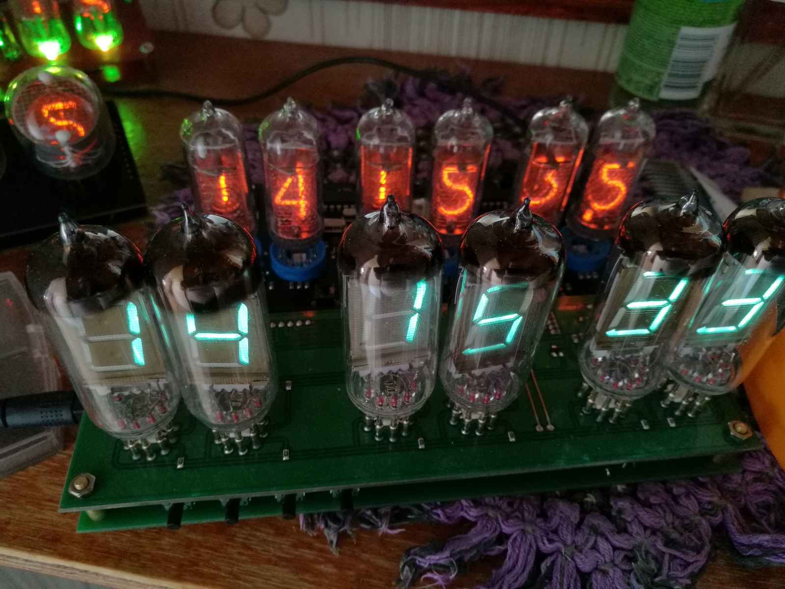 Vacuum lamps IV-12 - My, Clock, Лампа, , , Time, , , Longpost, Vacuum tubes