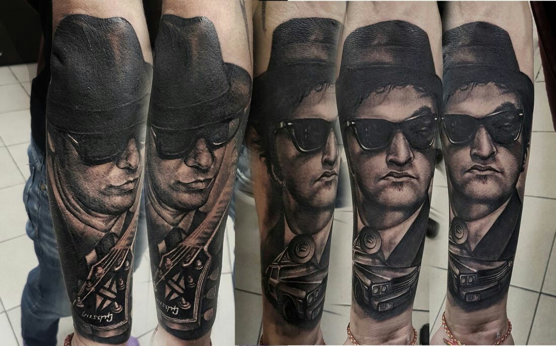 Blues brothers 2 - My, Tattoo, Realism, , Tattoo Lovers League, Blues Brothers, Longpost