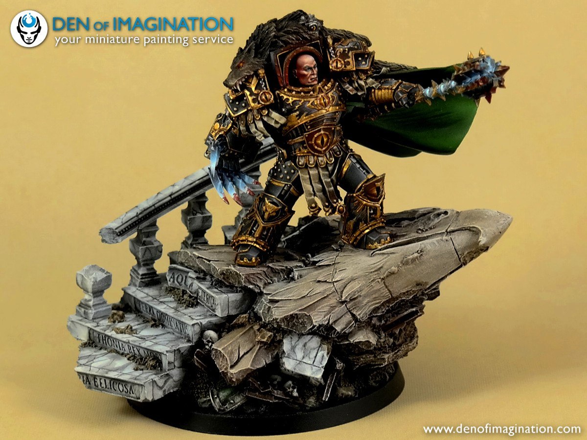 Horus, Primarch of the Sons of Horus by Den of Imagination - Warhammer 30k, Horus, Sons of Horus, Horus heresy, Wh miniatures, Longpost