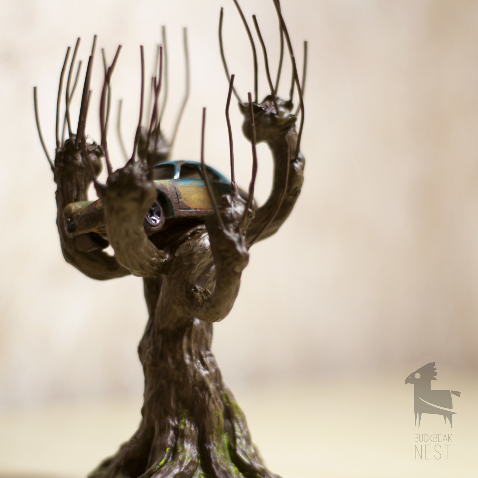 Whomping Willow - figurine made of polymer clay - My, Harry Potter, Fantasy, Polymer clay, Handmade, Handmade, Figurine, Longpost, The photo, Figurines, Rattling willow