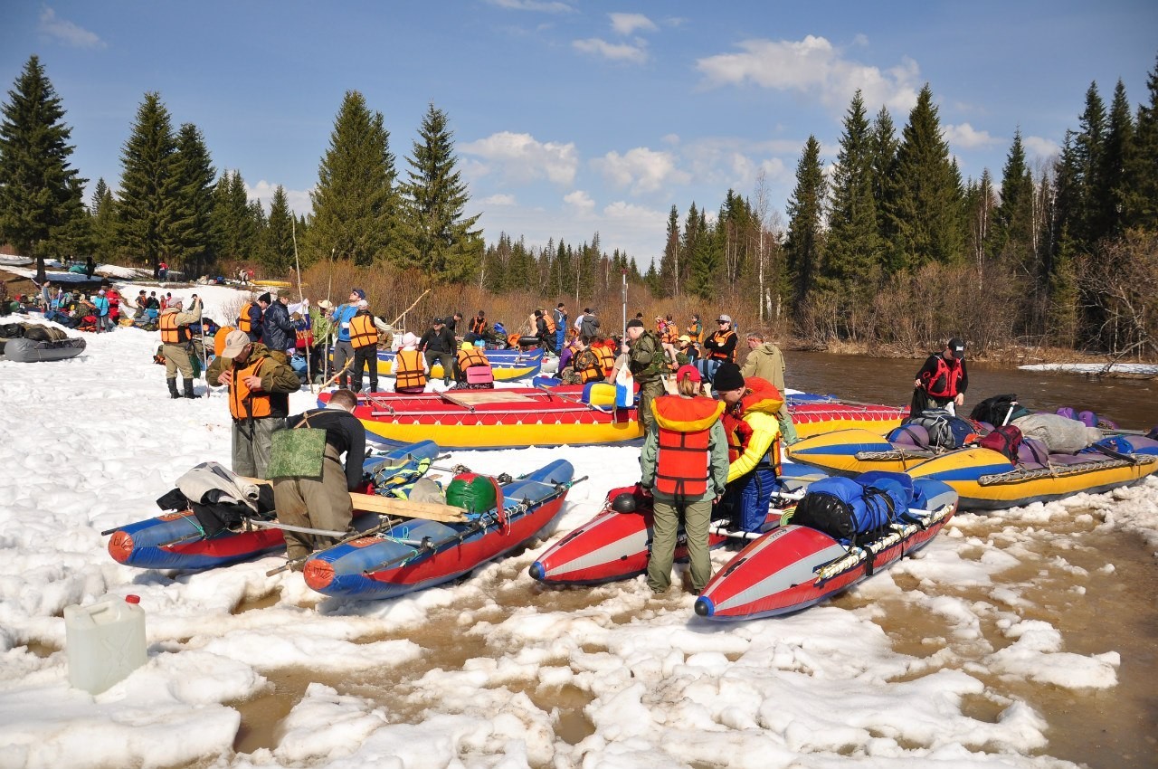 May rafting on Vizhay - My, River rafting, People on ice floes, May, Northern Ural, Video, Longpost, The photo