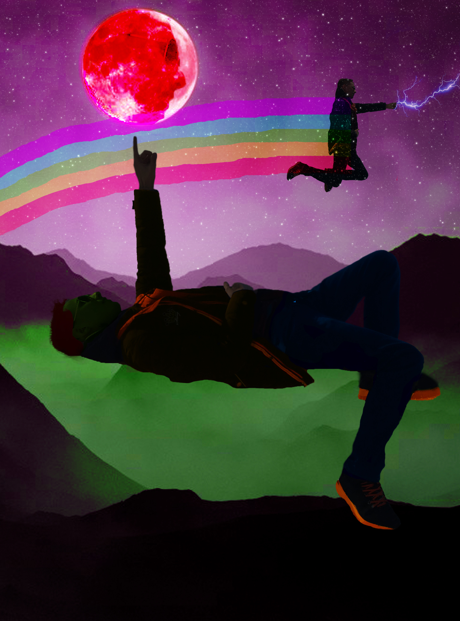 The dream of a normal person and my dream: - My, Photoshop, Copyright, Light addiction, Psychedelic, Psychedelia, moon, Rainbow, Style, Longpost