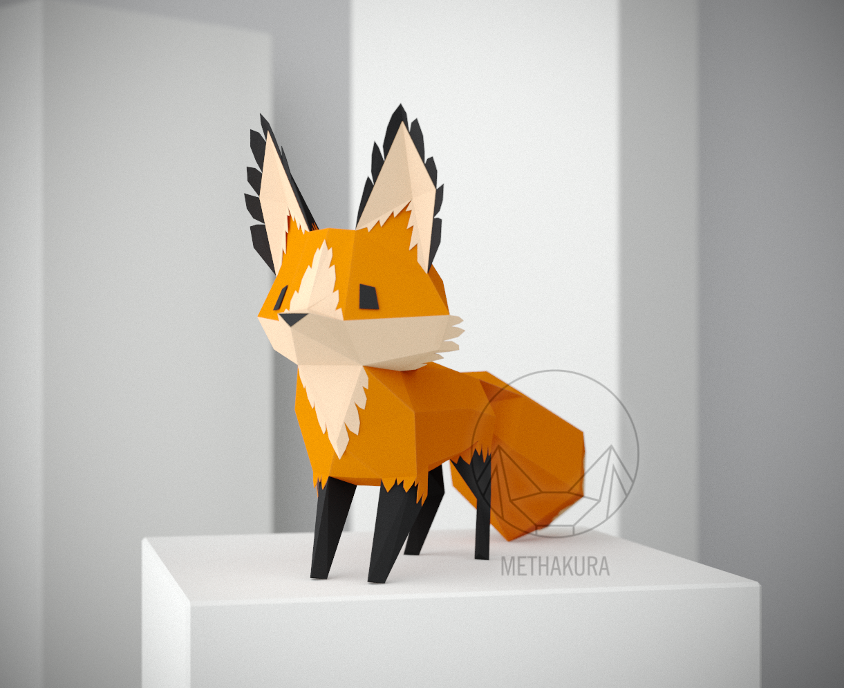 Long post about creating low-poly scans. Chanterelle - My, Papercraft, Fox, My, Methakura, Longpost