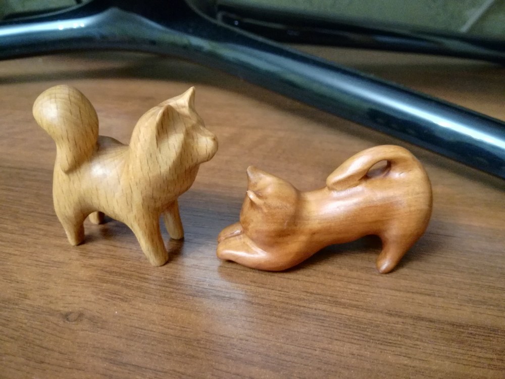 Some wood carving - My, Thread, Tree, With your own hands, cat, Statuette, Wood carving, Handmade, Longpost