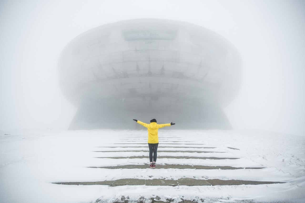 House-monument on Mount Buzludzha, Balkan Mountains. - Buzludzha, Bulgaria, Abandoned, Longpost, The photo