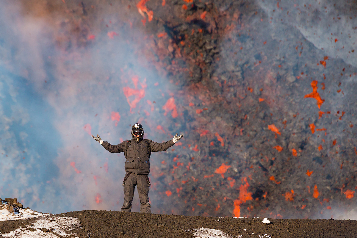 On the edge of a crater - My, Kamchatka, Travels, Nature, Volcano