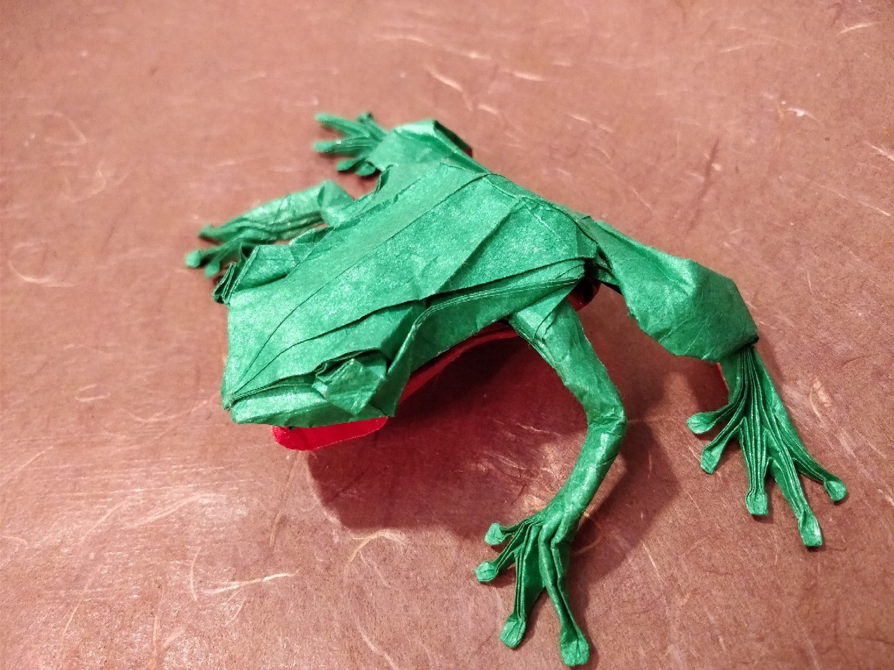 Origami Tree Frog (Satoshi Kamiya) - Моё, Оригами, Origamipro, Лягушки, Ручная работа, Satoshi Kamiya, Лига оригами, Длиннопост