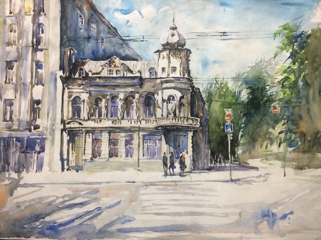 Sadovaya - My, Watercolor, Rostov-on-Don, Old Rostov, 