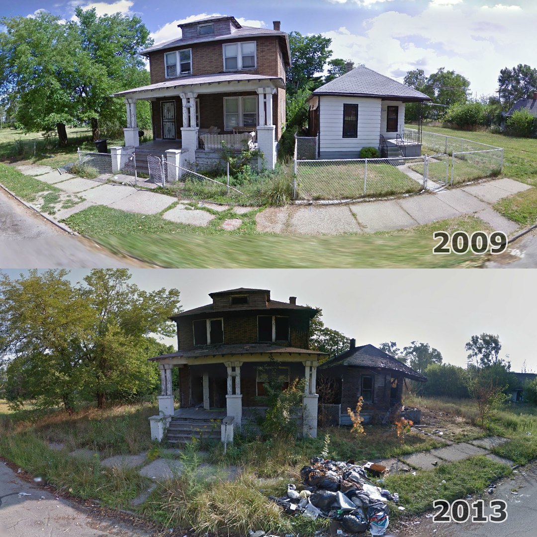 Detroit ghetto - Ghetto, Detroit, Devastation, Longpost, House, The photo