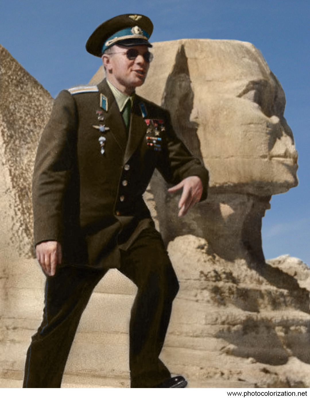 My coloration - My, Colorization, Yuri Gagarin, Egypt, Longpost, The photo