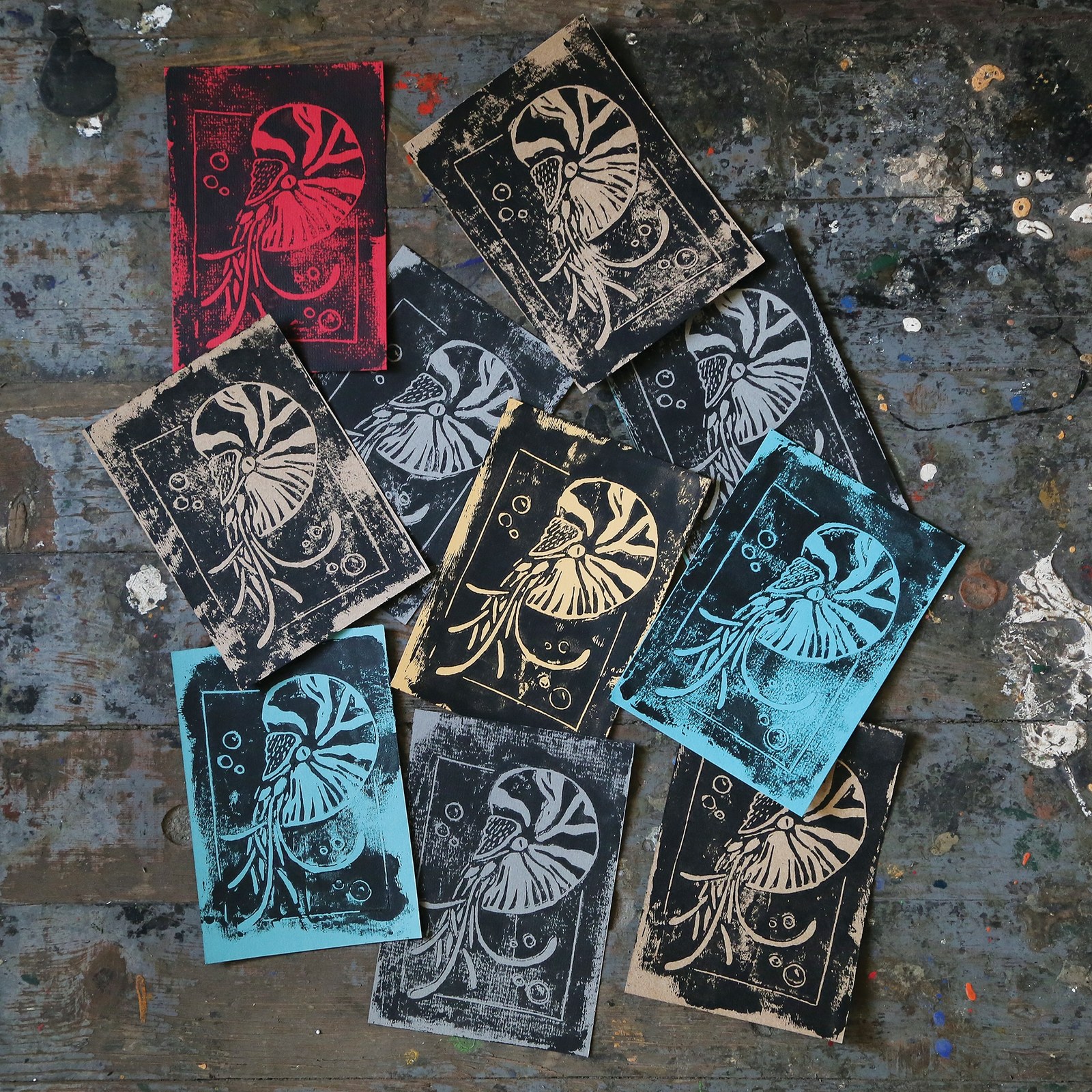 Postcards in linocut technique. - My, Linocut, Postcard, Art, Art, Longpost