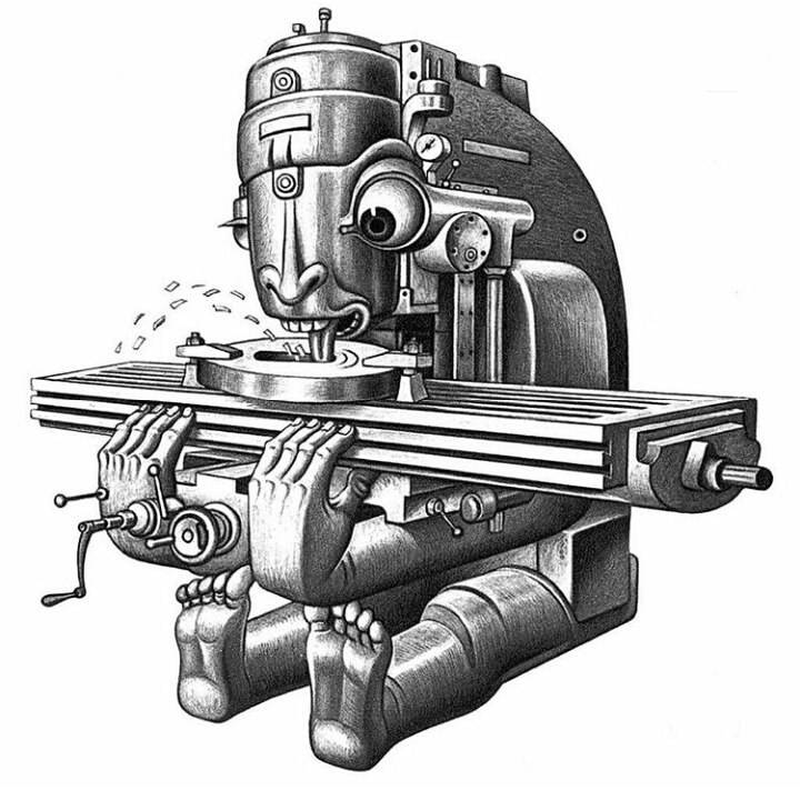 Немного индустриального сюрреализма - Сюрреализм, Станок, Длиннопост