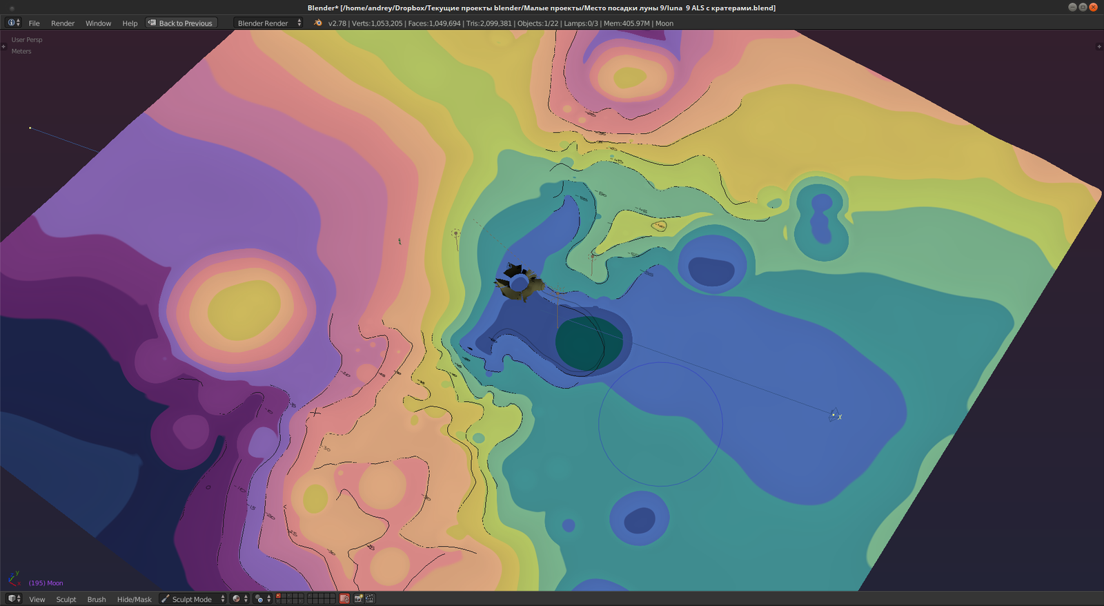 Как я Луну лепил - Моё, Луна 9, Луна 13, Луна, СССР, Алс, 3D, Blender, Blend4web, Длиннопост