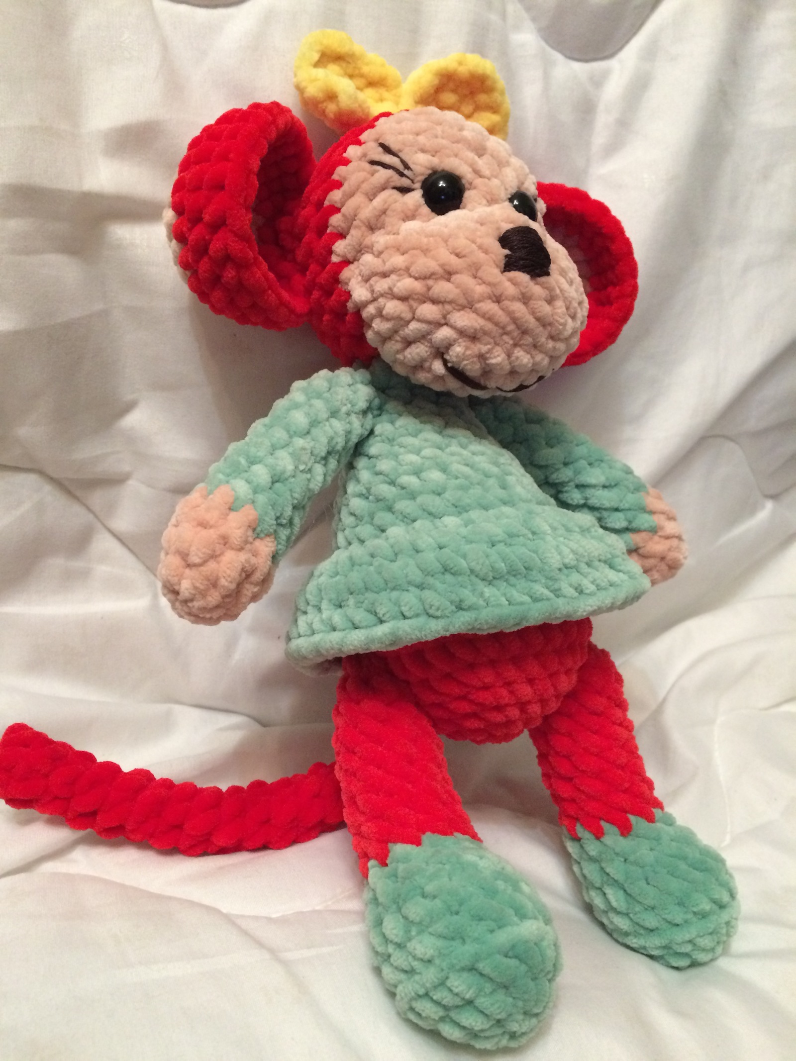 Monkey Chi-Chi - My, Needlework without process, , Amigurumi, Knitting, Longpost