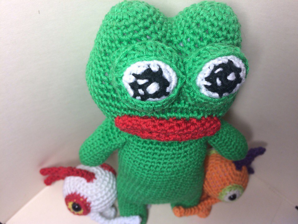 Psst, how about knitted memes on Friday mine? :) - My, Knitting, Crochet, Knitting to order, Friday tag is mine, , , Pepe, Murlocs, Longpost