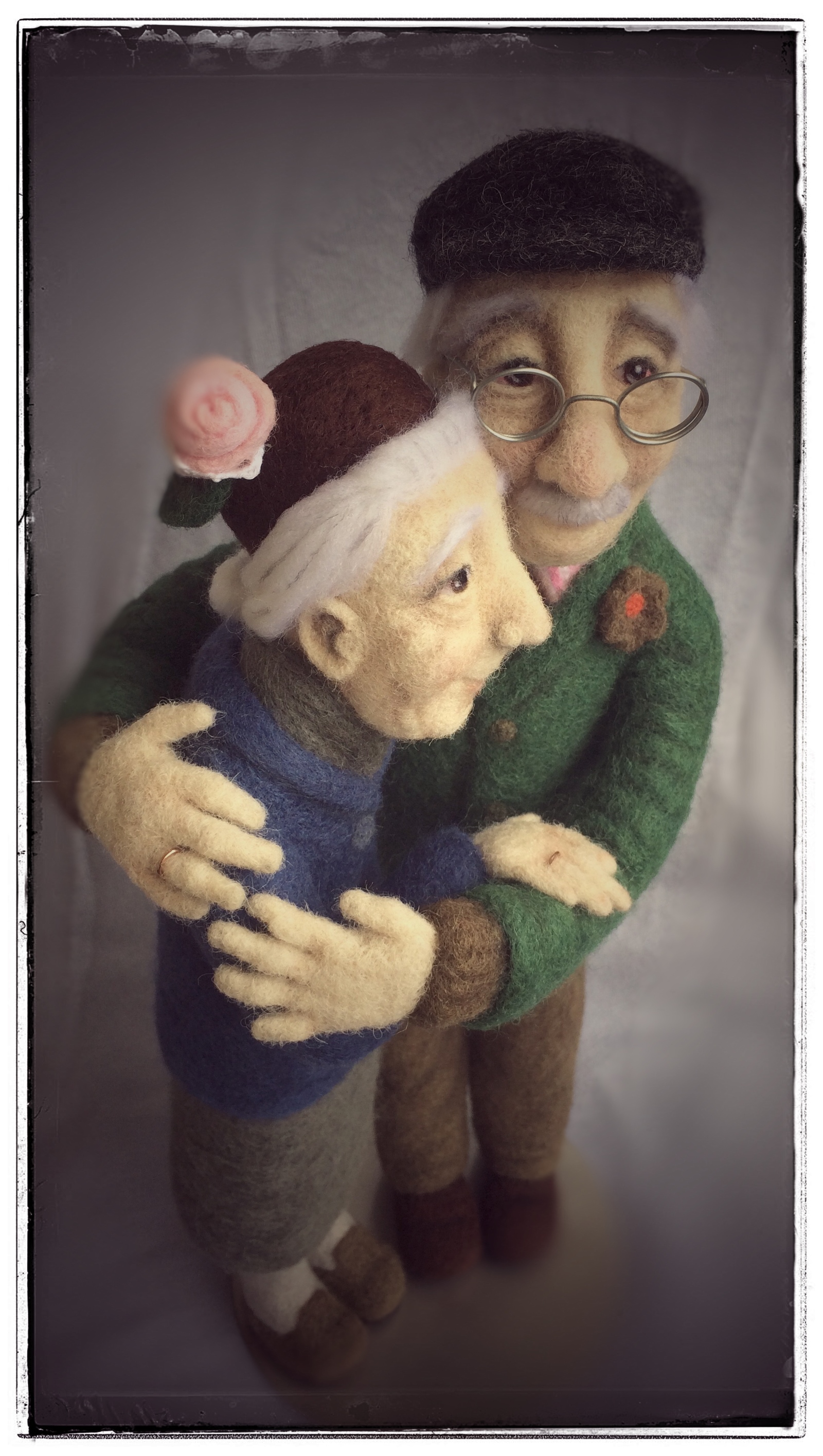 Dear old people... - My, Old men, Family, Needlework without process, Dry felting, Love, Copyright, Interior toy, Longpost