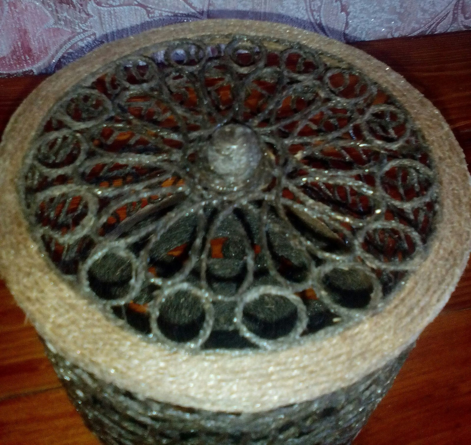 My jute filigree - My, Jute thread, Jute, Casket, Needlework without process, My, Longpost