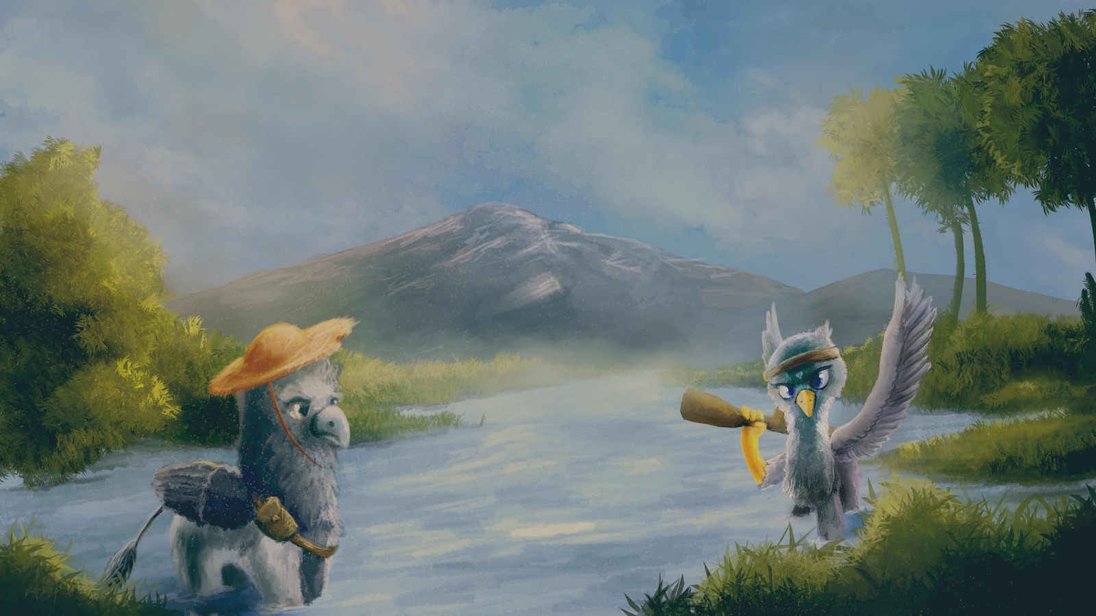 Continuation of my art with griffins - My, Drawing, My little pony, Griffin, Gookie, Speed ??painting