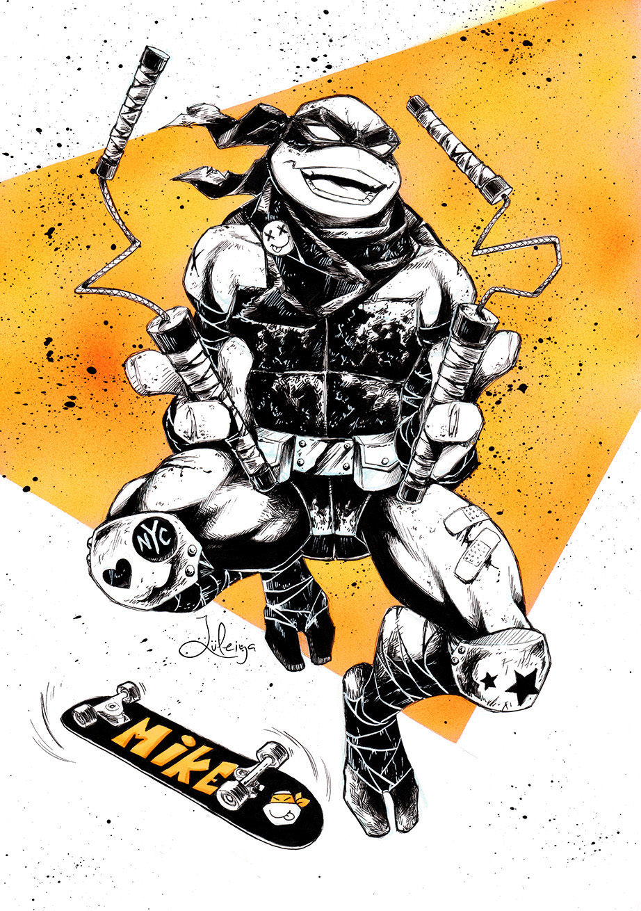 Inktober - TMNT by luleiya - Арт, Luleiya, Черепашки-Ниндзя, Длиннопост, Inktober