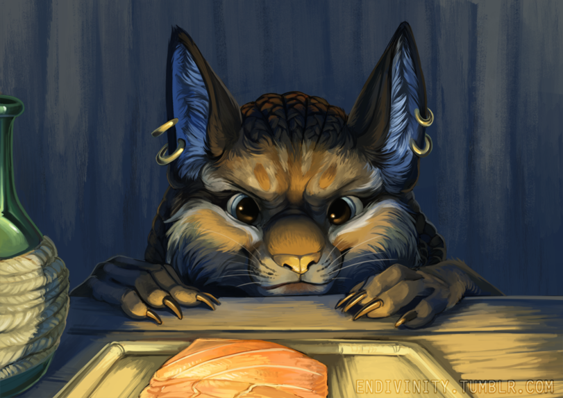 The Khajiit is hungry, but the Khajiit has no coins, so the Khajiit will steal... - Khajiit, Art, Games, The elder scrolls, Fantasy