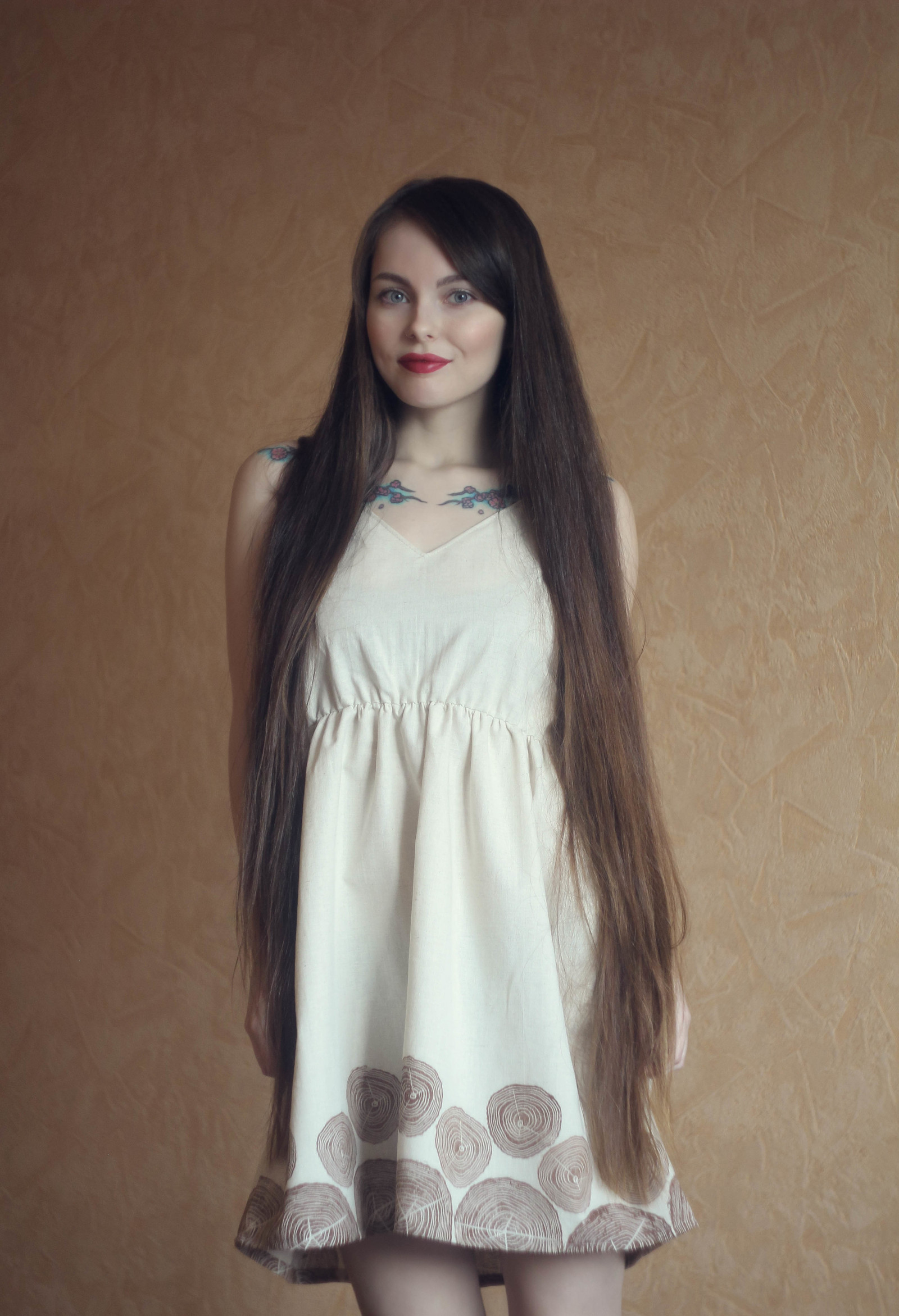 Light linen dress with hand-heeled heels - My, Needlework without process, Heels, The dress, Print, Longpost