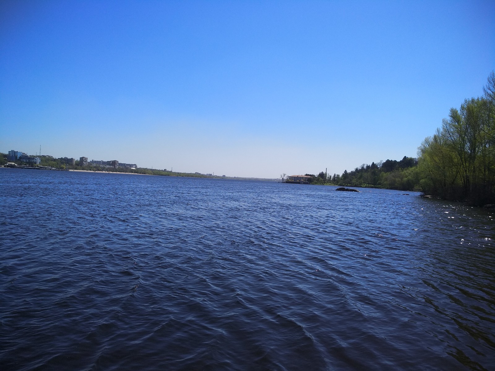 Just a photo from the shore of Khortytsya - My, River, Dnieper, Bridge, Wild ducks, Longpost