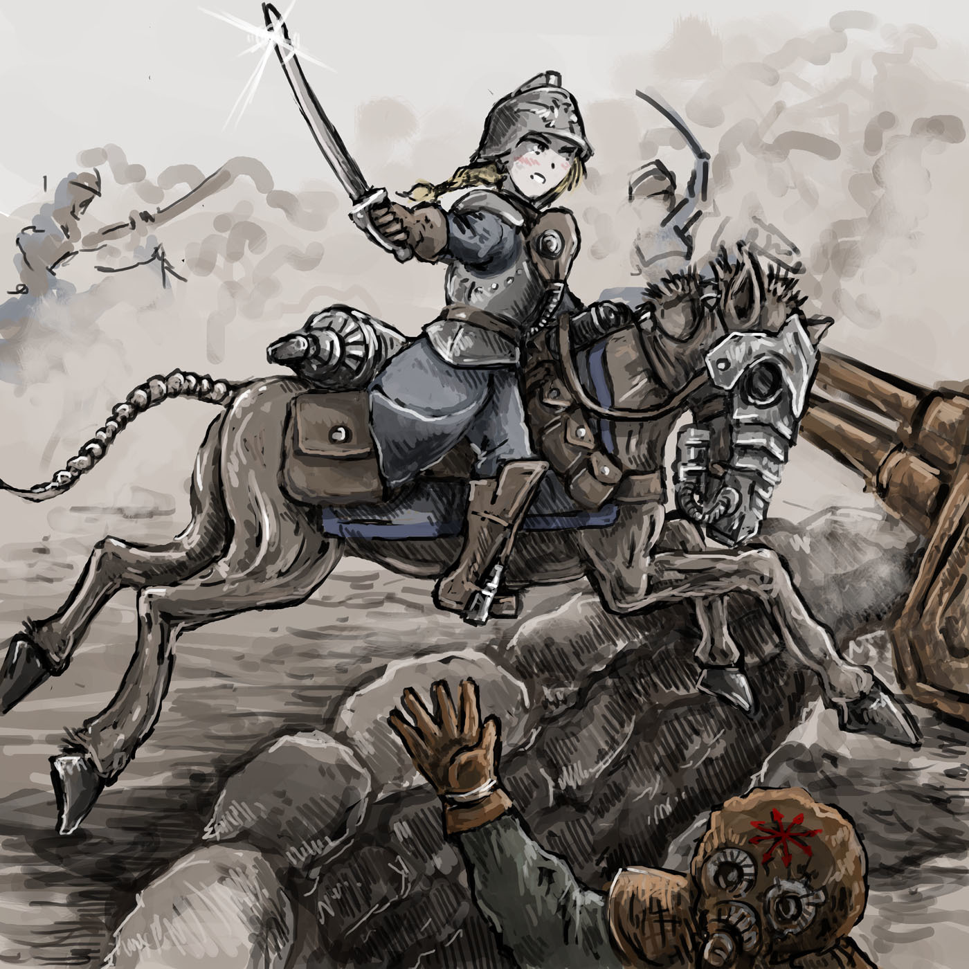 Military everyday life of the Women's Regiment of the Death Corps from Krieg by tomoboshi - , Warhammer 40k, Art, Death korps of krieg, Longpost