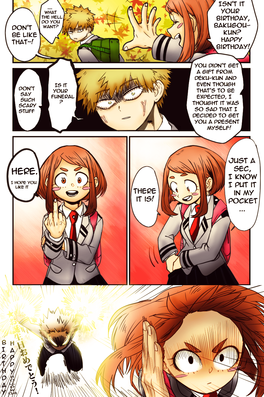 Present - Comics, Anime, Boku no hero academia, , Katsuki Bakugou, Uraraka ochako, , Translation