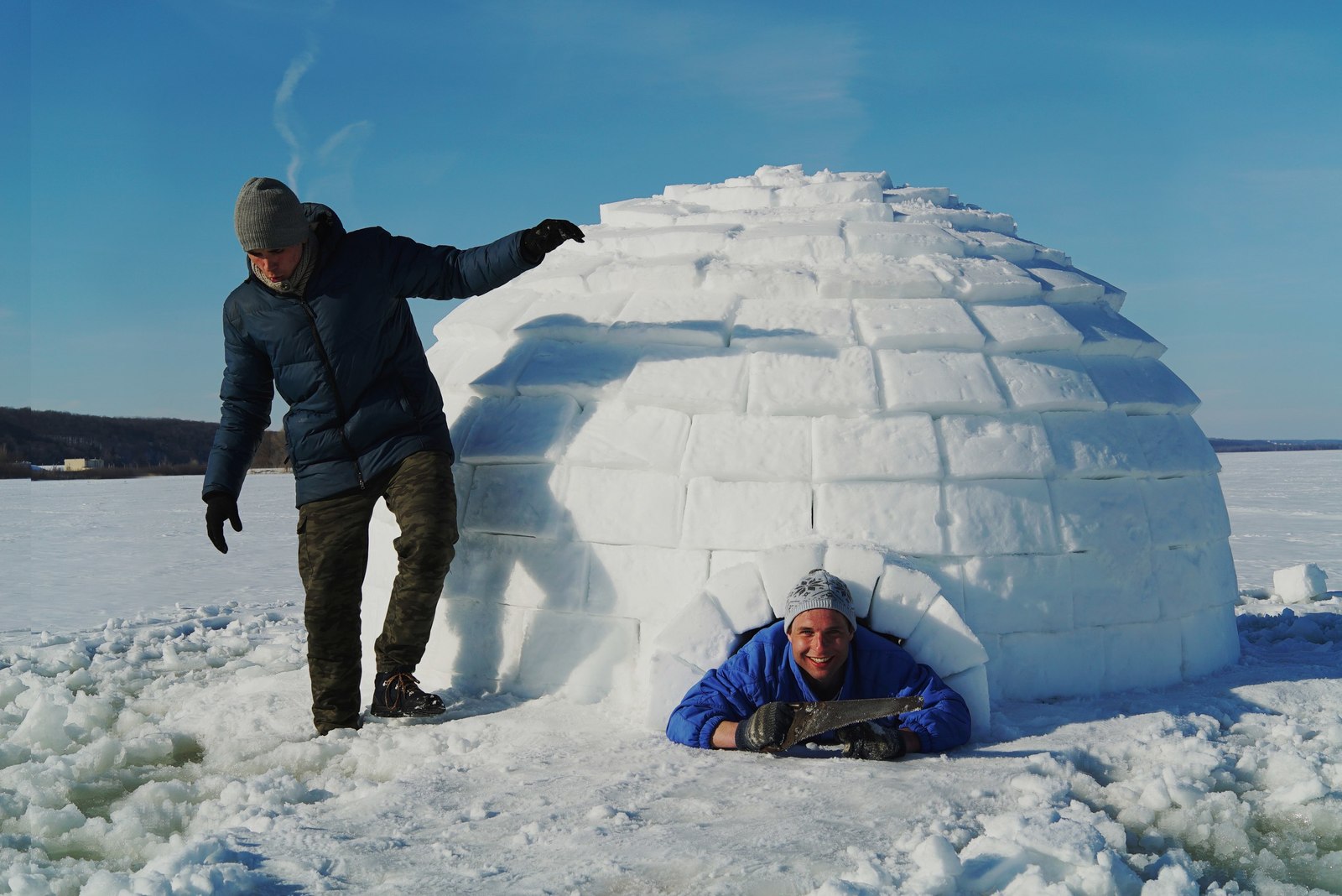 Igloo - My, Igloo, Winter, Snow, Creation, The photo, Longpost, Video