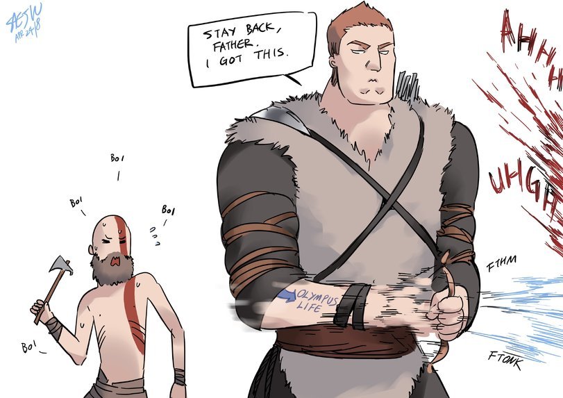 If Atreus went genes to Batya. - Games, God of war, Art, Kratos, Atreus