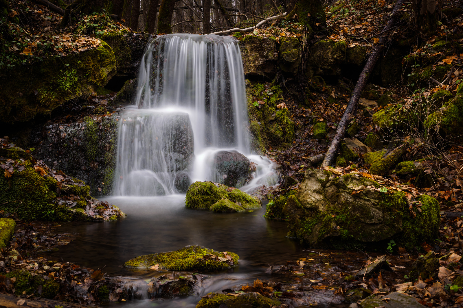 Nameless waterfall on a tributary of the Serena River - My, Waterfall, , Kaluga region, , Kaluga