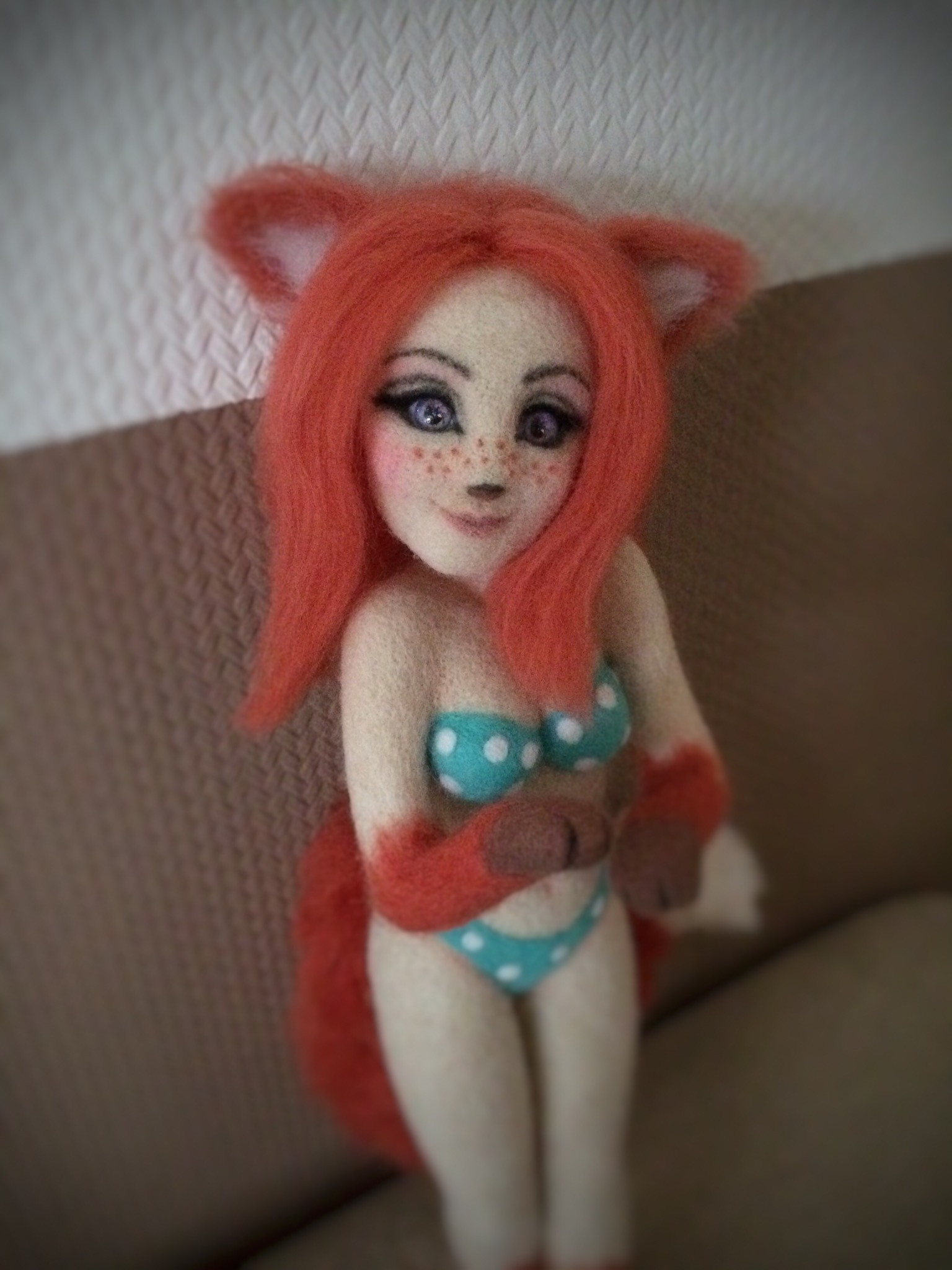 Red-haired beast (part 3, last) - My, Fox, Needlework without process, Interior toy, Author's toy, Furry, Dry felting, Longpost