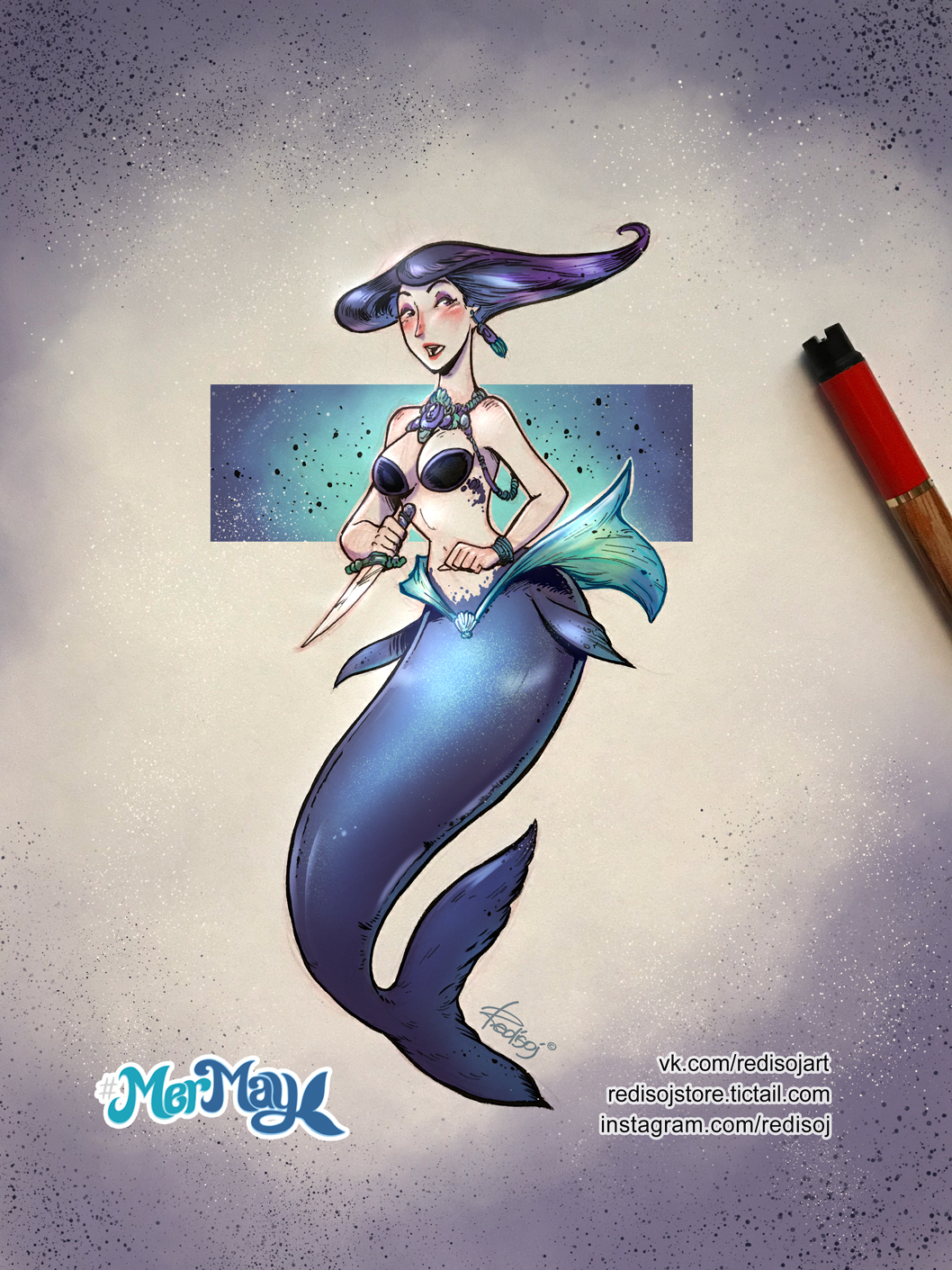 MerMay 2018 - 04 - My, Redisoj, Mermay, , Art, Images, Drawing, Sketch